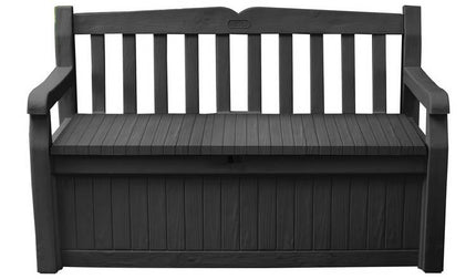 Keter Eden 265L Grey Outdoor Garden Storage Bench: Stylish, Durable Seating & Clutter-Free Storage Solution
