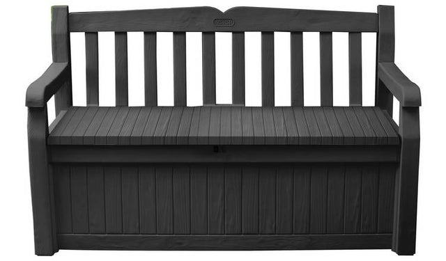Keter Eden 265L Grey Outdoor Garden Storage Bench: Stylish, Durable Seating & Clutter-Free Storage Solution