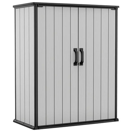 Keter Premier Tall 1400L Outdoor Storage Cupboard - Durable, Weather-Resistant Garden & Tool Organizer (170.4 x 140 x 73.6 cm)
