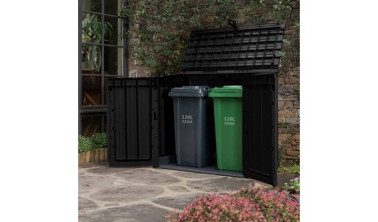 Keter Store It Out Midi 880L Garden Storage Box: Durable, Stylish Brown Outdoor Organizer for Bins & Tools