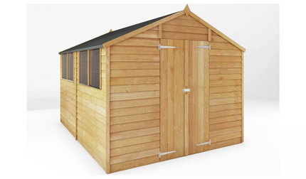 Mercia Premium 10x8ft Wooden Overlap Garden Shed - Spacious, Secure, and Durable Outdoor Storage Solution