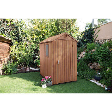 Keter Manor Outdoor Darwin 4x6: Spacious, Durable & Weatherproof Garden Storage Shed for Tools & Outdoor Essentials